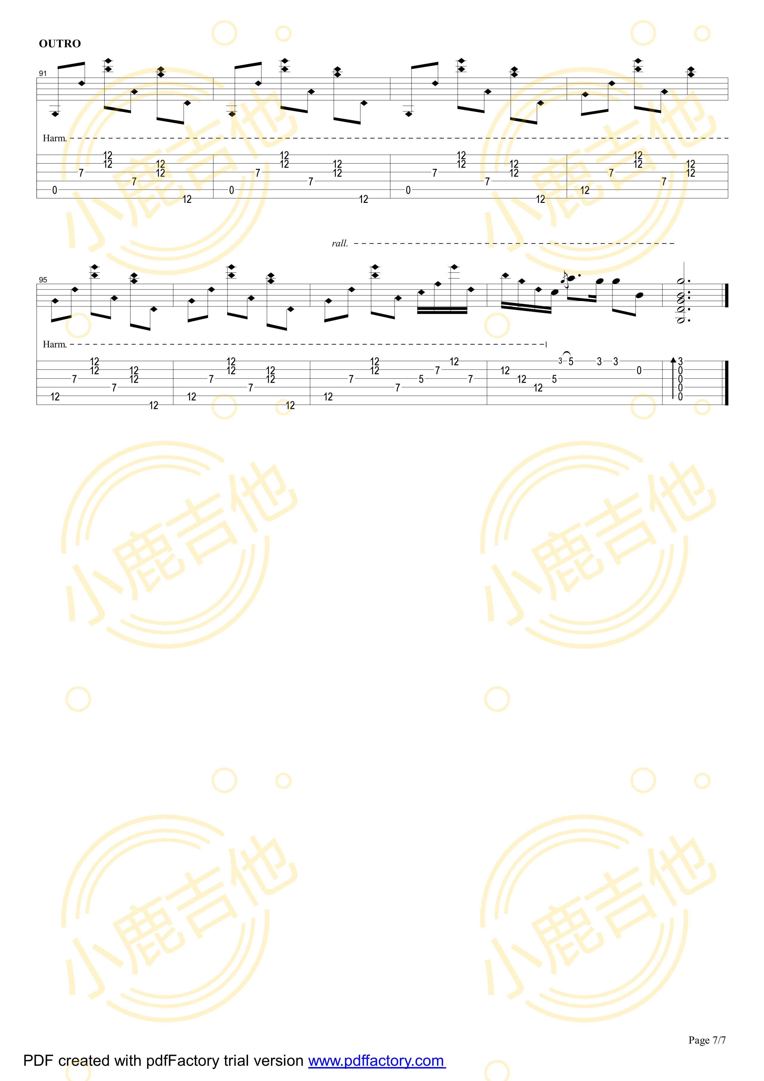Smokey Mountain Lullaby - Tommy Emmanuel指弹吉他谱（小鹿吉他）