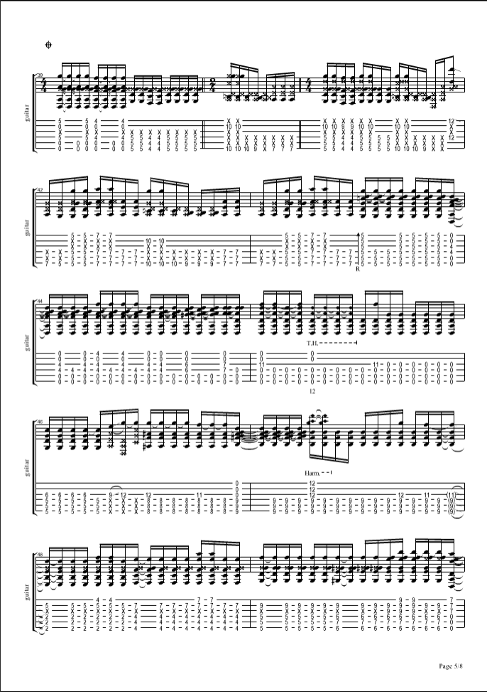 Big blue ocean指弹谱 D调原版_六线谱_押尾桑