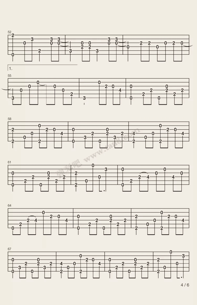 The truth that you leave指弹谱 G调六线谱_弹琴吧编配_Pianoboy