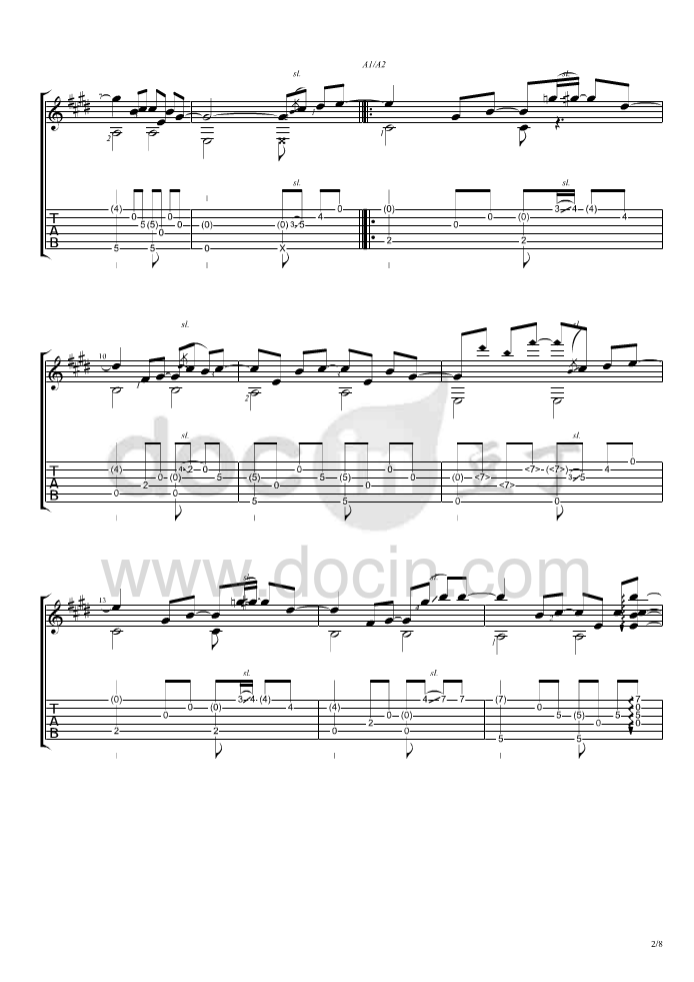 星河指弹谱 C调六线谱_豆丁网编配_曹思义