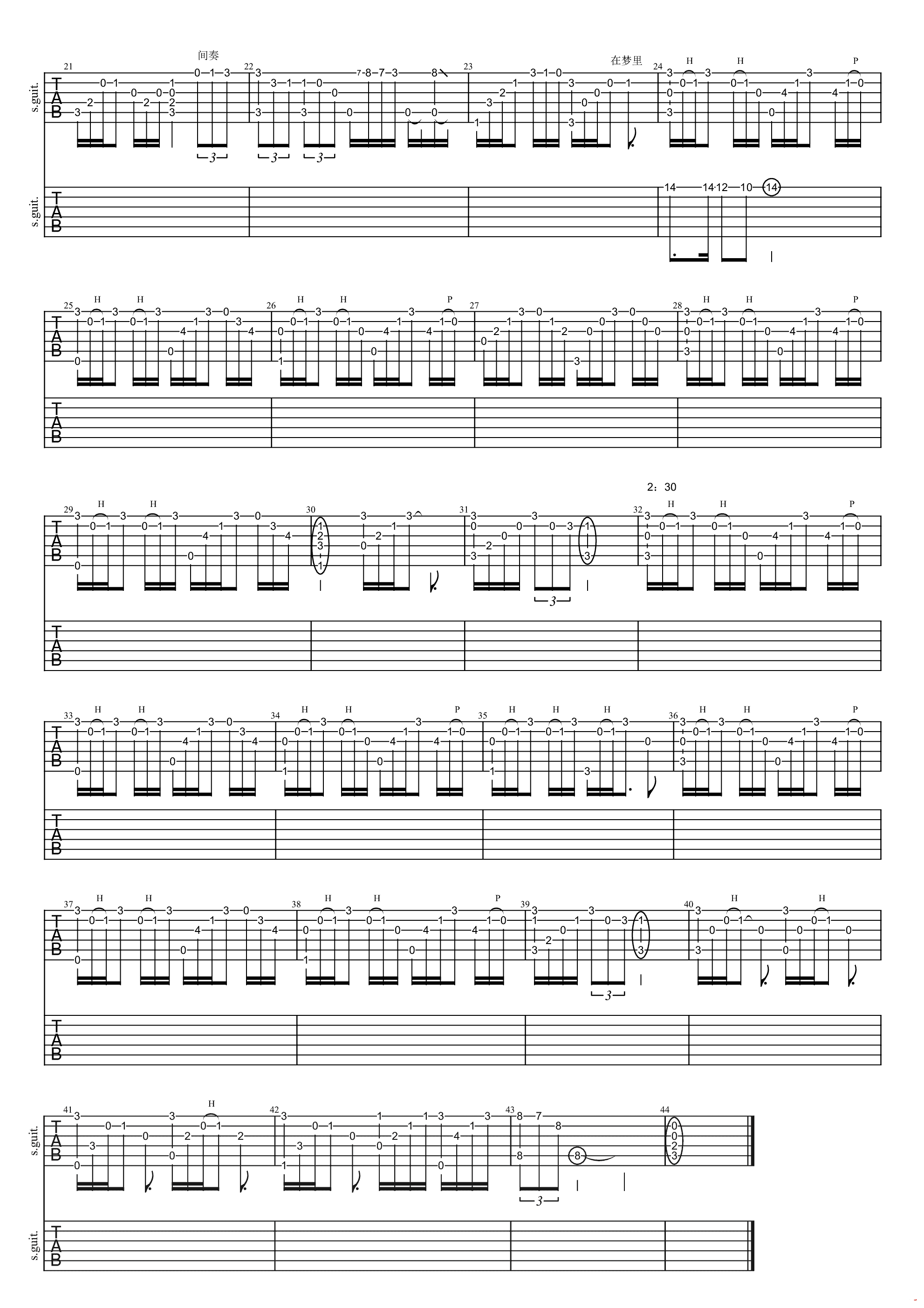 你好吗天气好吗吉他谱 六线谱_简单版_邓福如