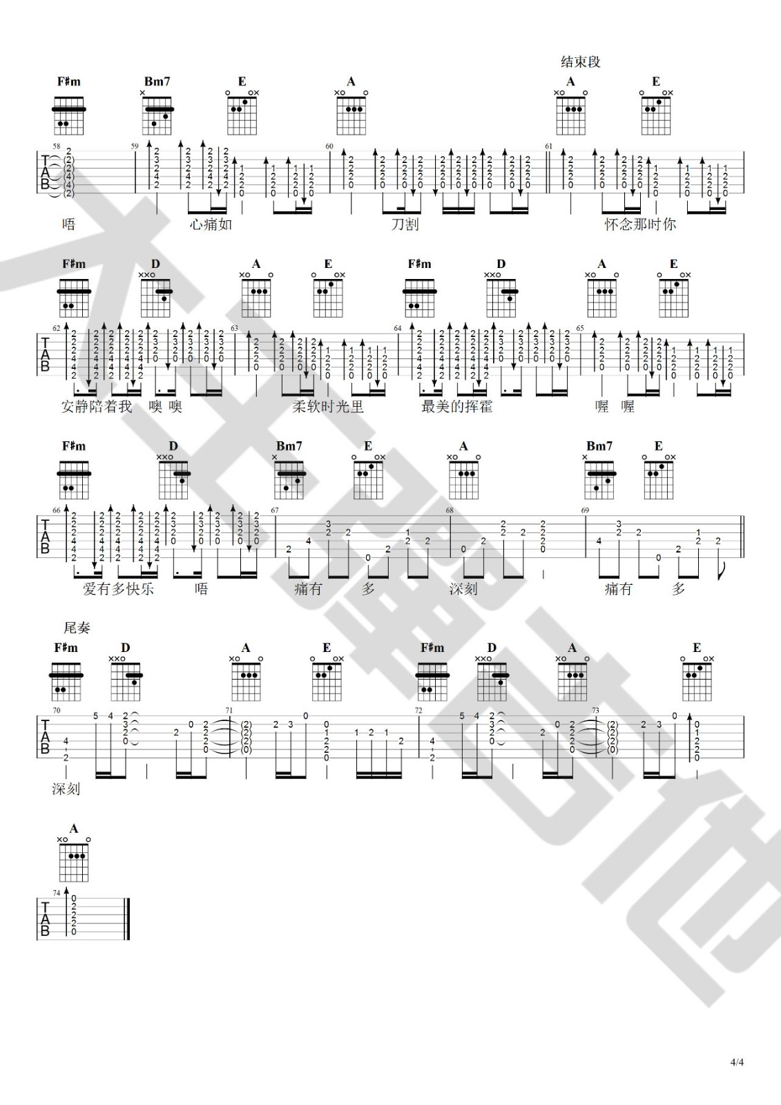 国王与乞丐吉他谱 A调附视频教学_大王弹吉他编配_华晨宇/杨宗纬