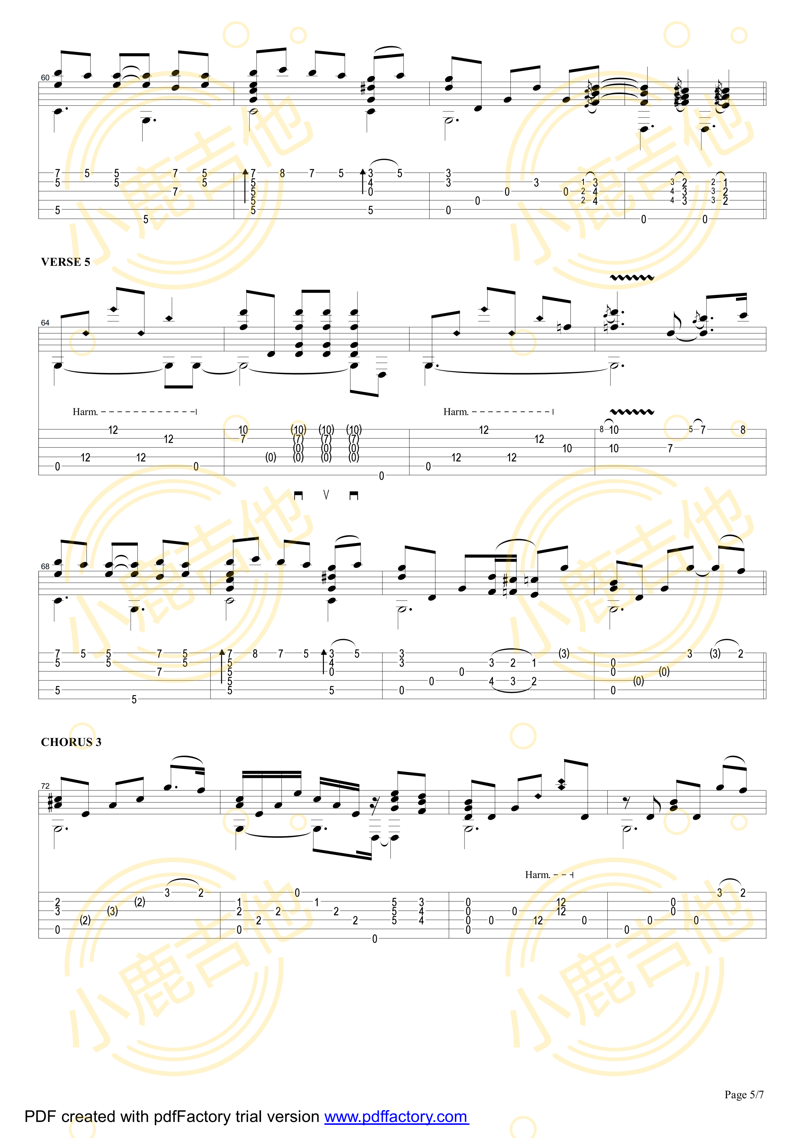 Smokey Mountain Lullaby - Tommy Emmanuel指弹吉他谱（小鹿吉他）