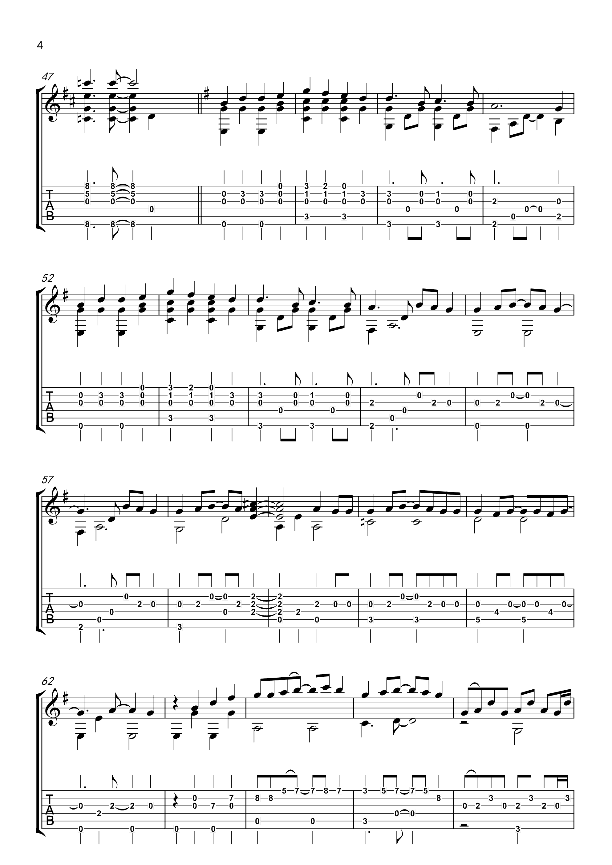 梦灯笼指弹谱 原调六线谱_高清版_RADWIMPS