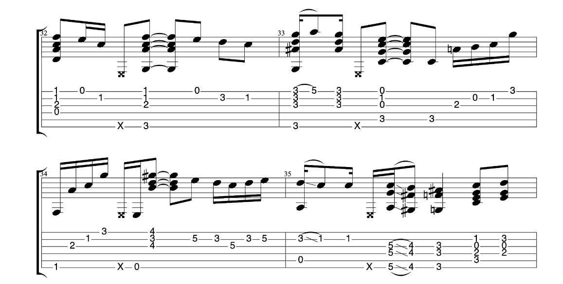 one指弹吉他谱 六线谱_精选版_井草圣二