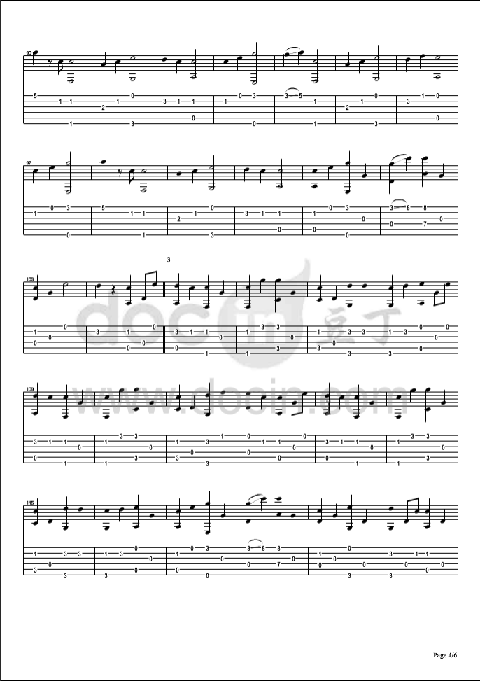 alice吉他指弹谱 原调_六线谱_初音未来