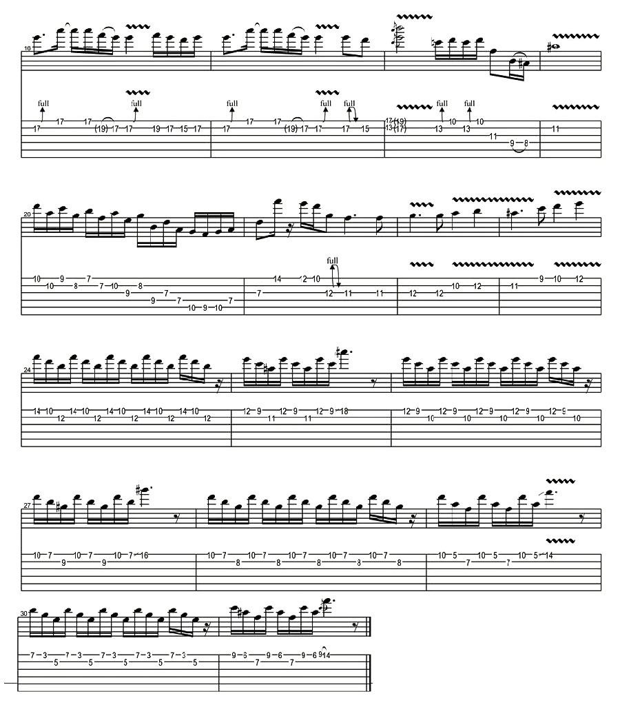 加州旅馆solo指弹谱 原调六线谱_高清版_老鹰乐队