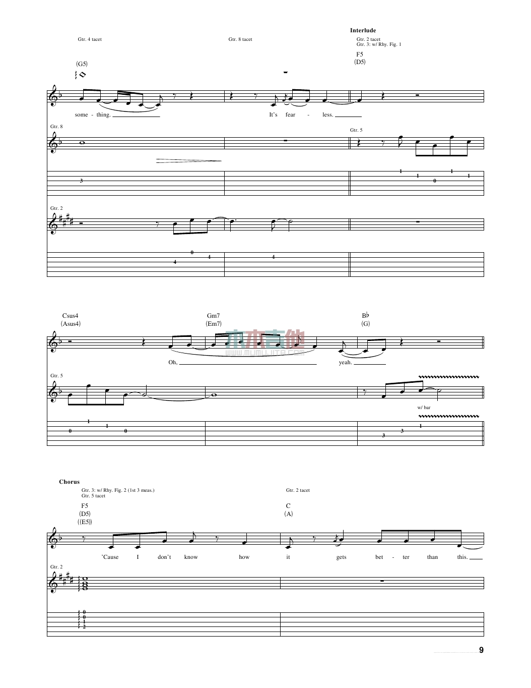 fearless吉他谱 A调女生版_木木吉他编配_Taylor Swift