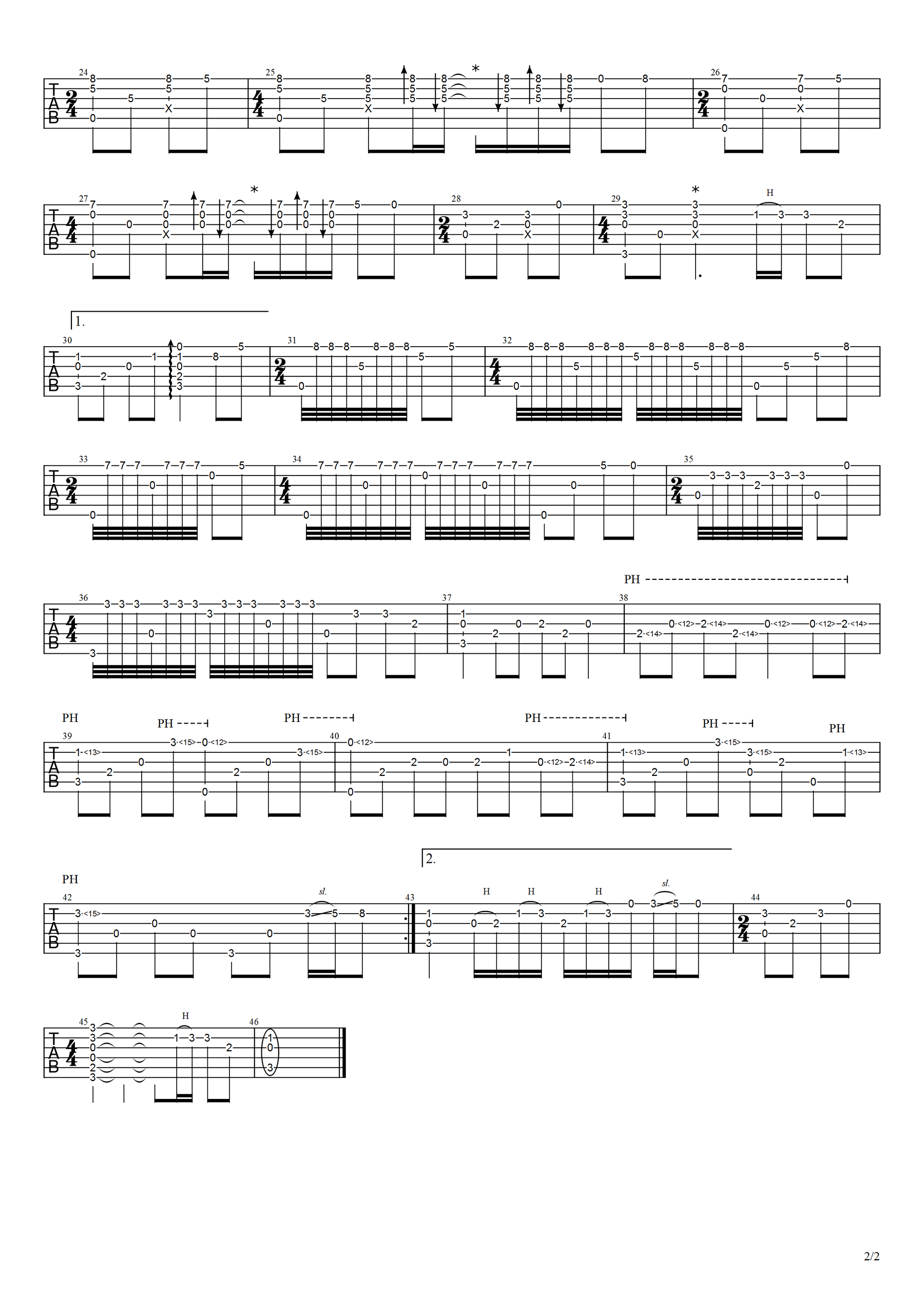 牧羊曲指弹谱 原调六线谱_高清版_郑绪岚