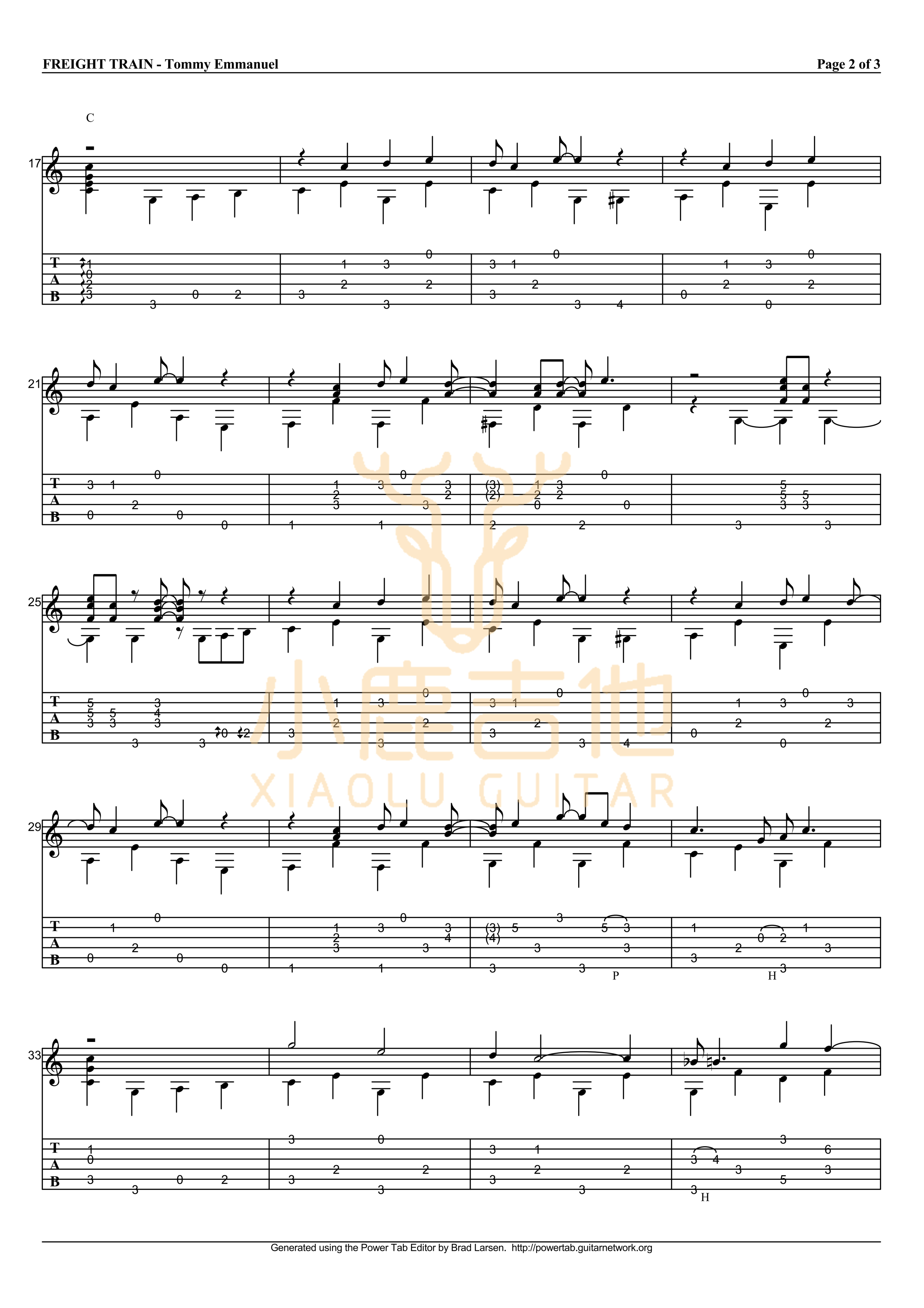Freight Train-Tommy Emmanuel指弹吉他谱_小鹿吉他