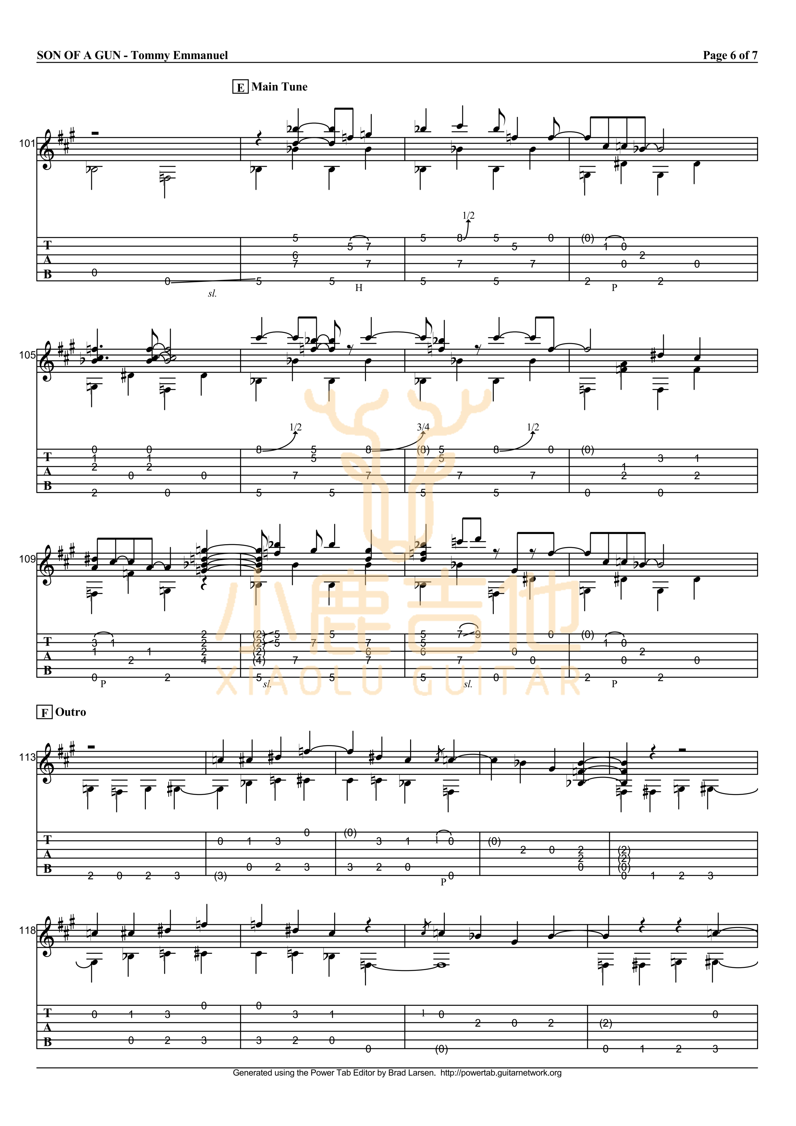 SON OF A GUN-Tommy Emmanuel指弹吉他谱（小鹿吉他）