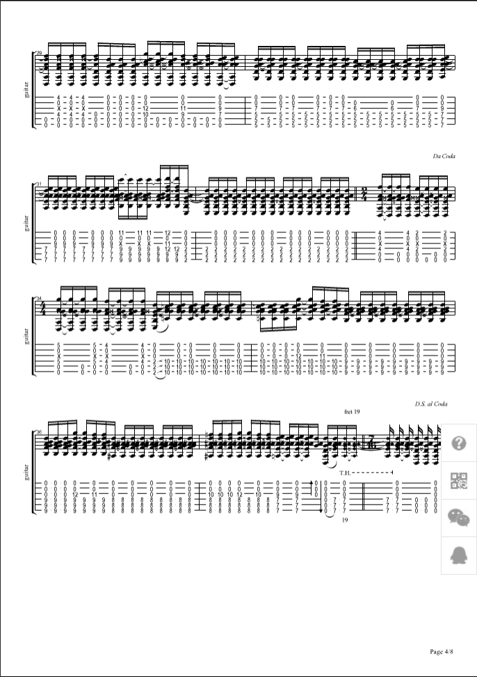 Big blue ocean指弹谱 D调原版_六线谱_押尾桑