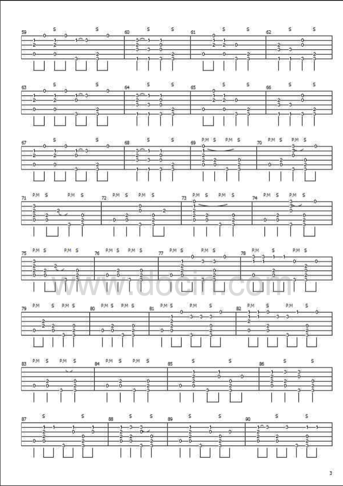 Somebody that I used to know指弹谱 原调_豆丁网编配_郑成河