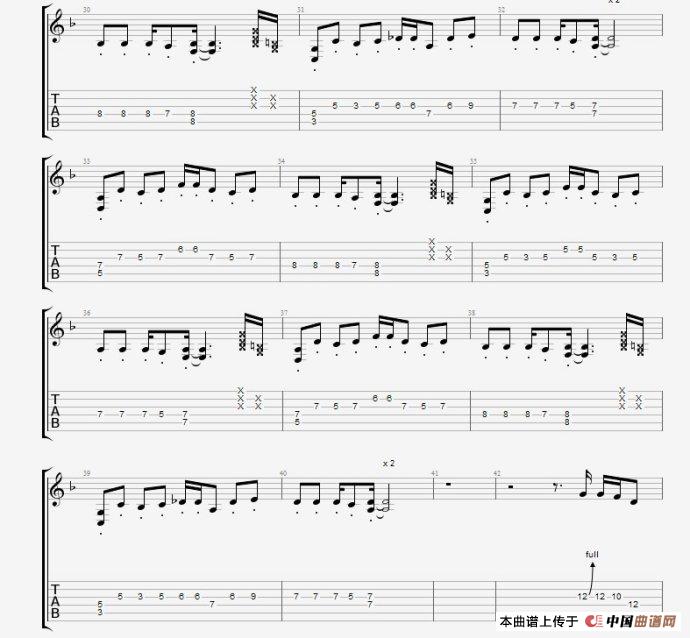 孤独啊指弹谱 原调六线谱_中国曲谱网编配_CNBLUE