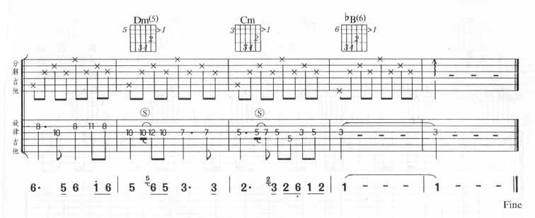 死不了吉他谱 A调六线谱_风华艺校编配_任贤齐