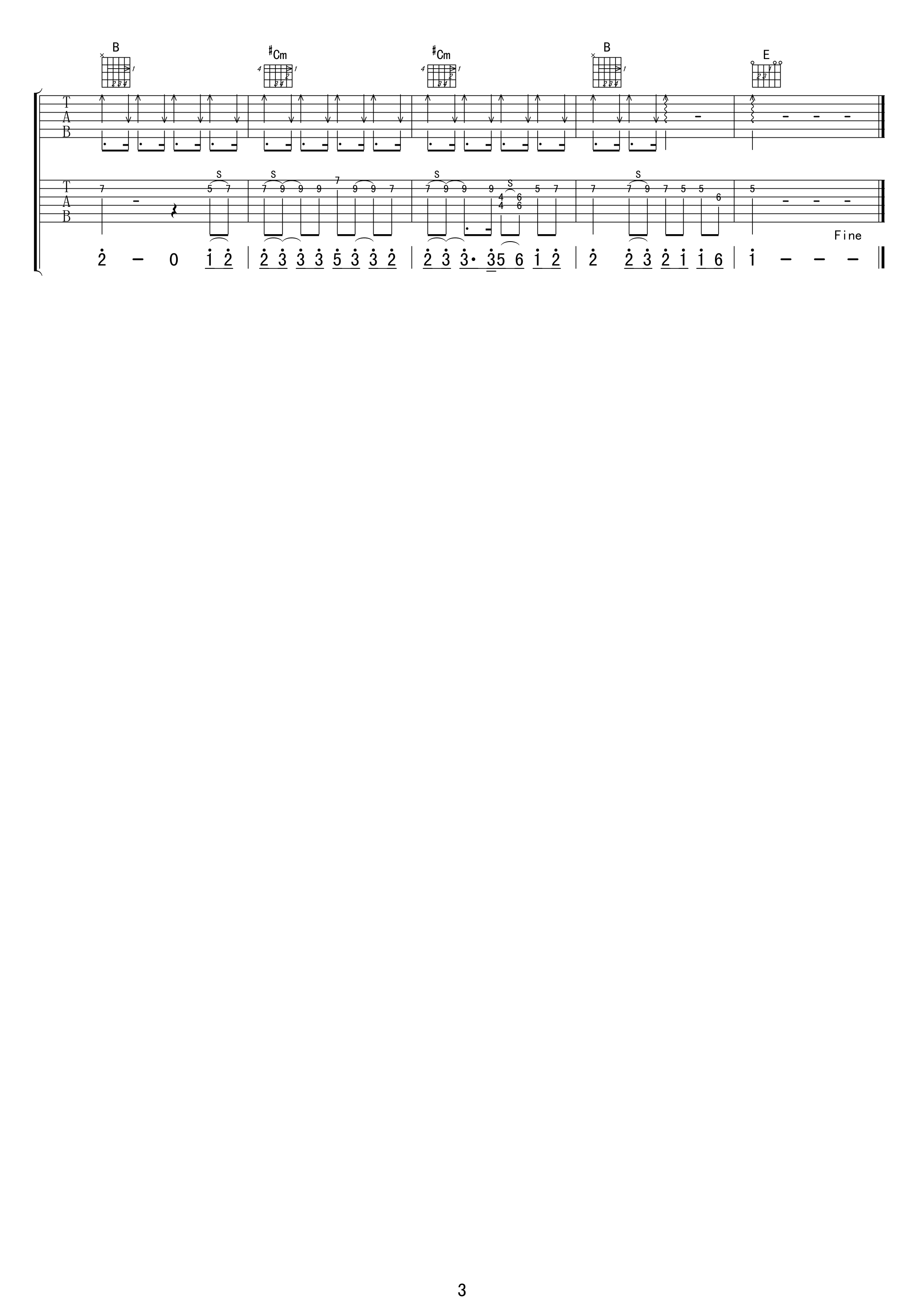 突然的自我吉他谱 E调_苏熊编配_伍佰
