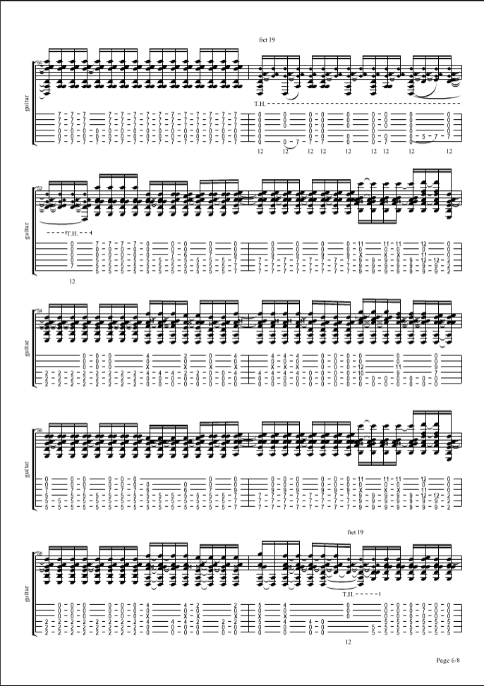 Big blue ocean指弹谱 D调原版_六线谱_押尾桑