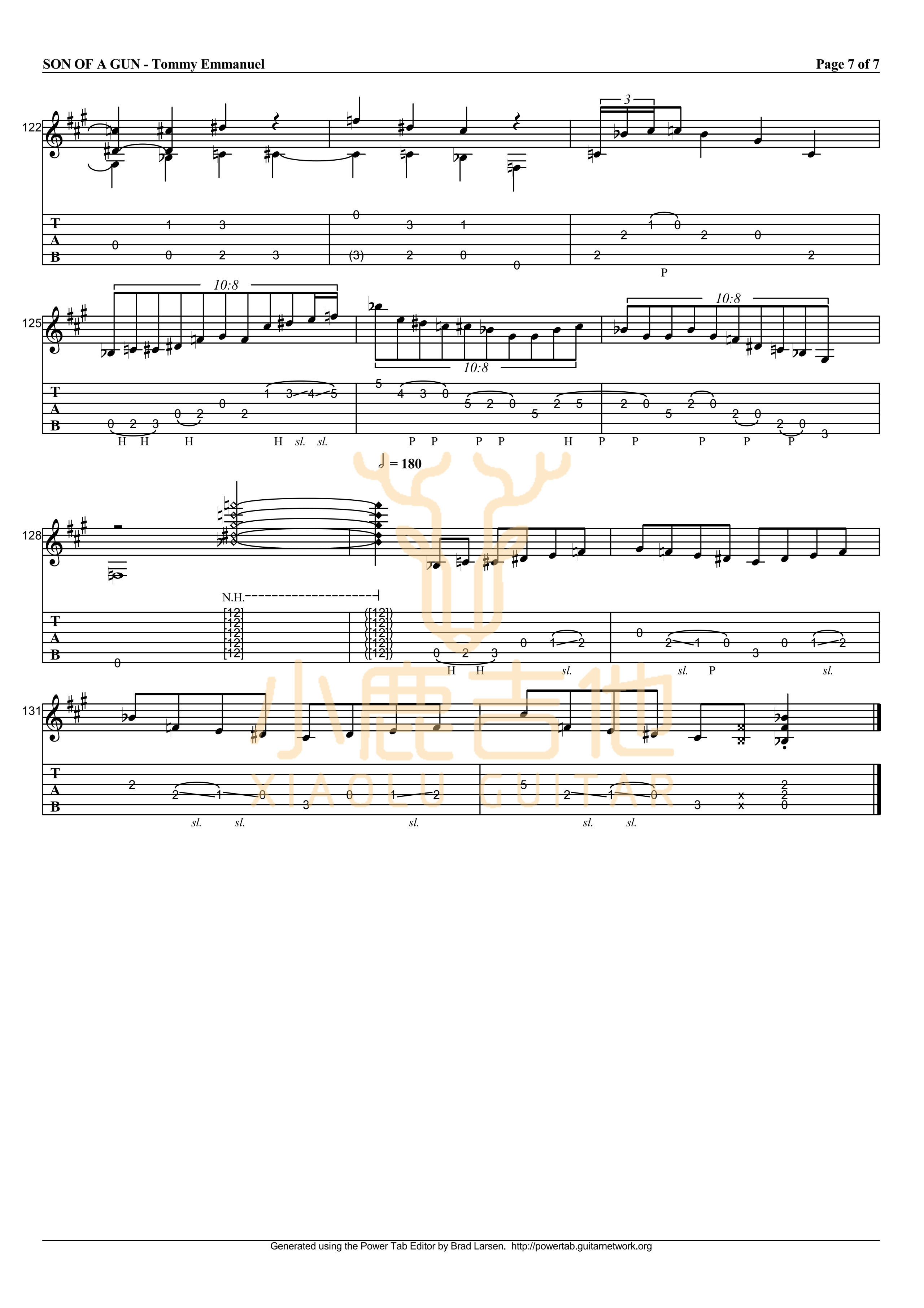 SON OF A GUN-Tommy Emmanuel指弹吉他谱（小鹿吉他）