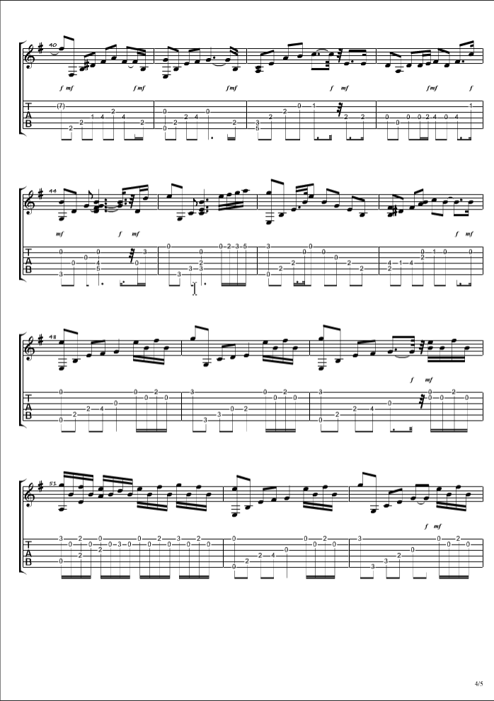 tears指弹谱 原调六线谱_忆往琴声编配_伍伍慧