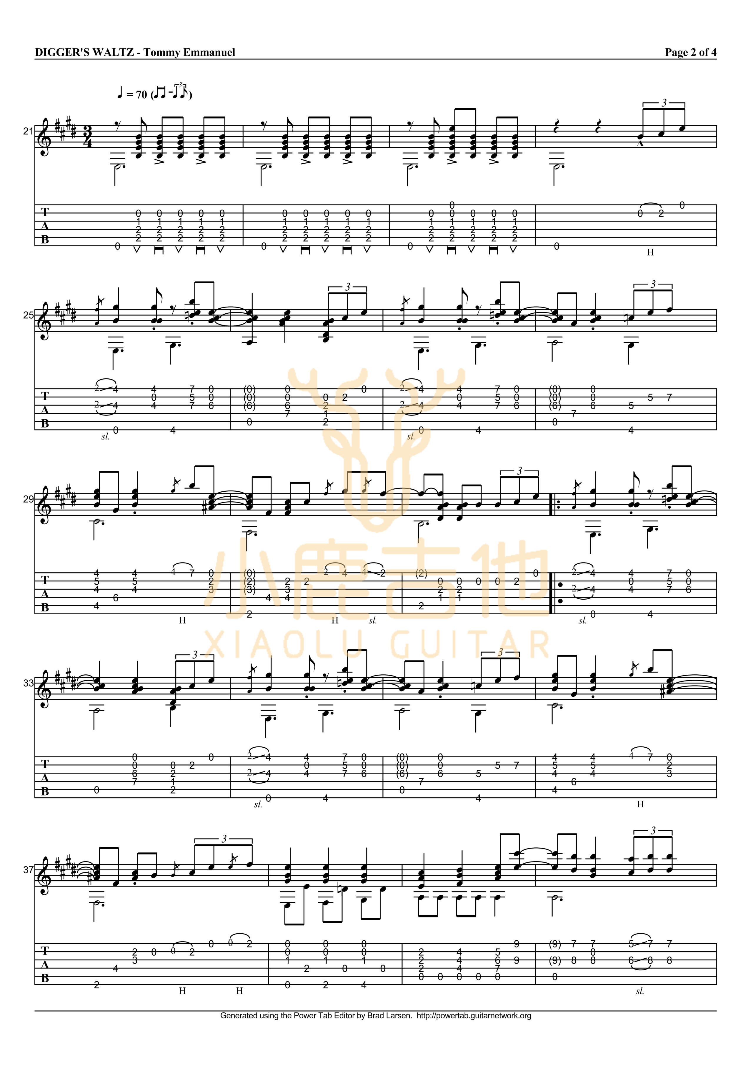 The Diggers' Waltz-Tommy Emmanuel指弹吉他谱（小鹿吉他）