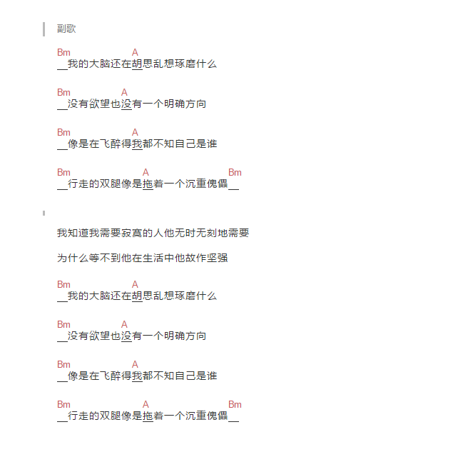 醉了吉他谱 D调和弦谱_简单版_赵雷