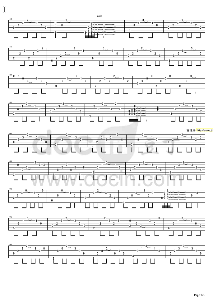 起床指弹谱 原调六线谱_豆丁网编配_品冠