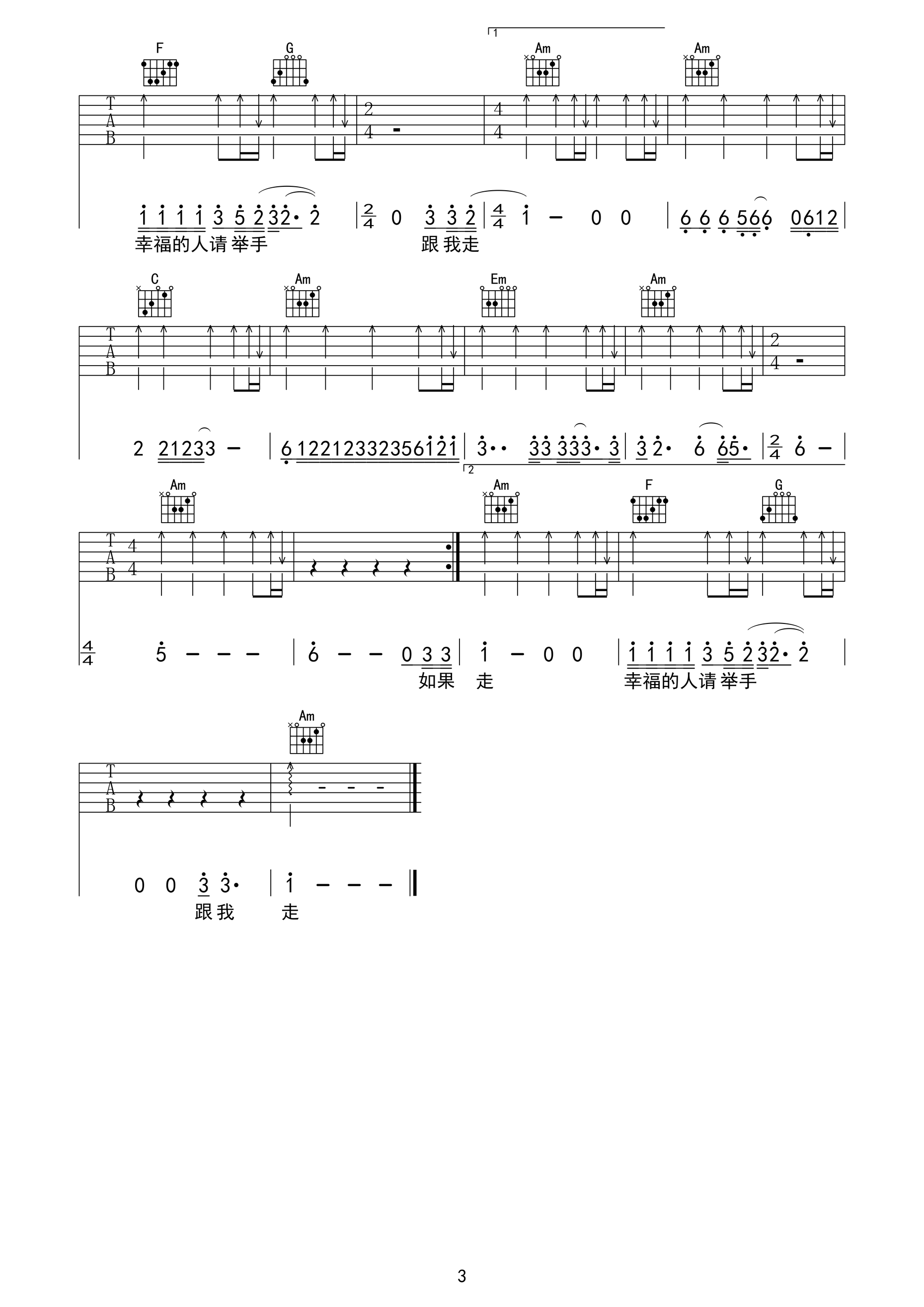 把酒倒满吉他谱 D调六线谱_高清版_李晓杰