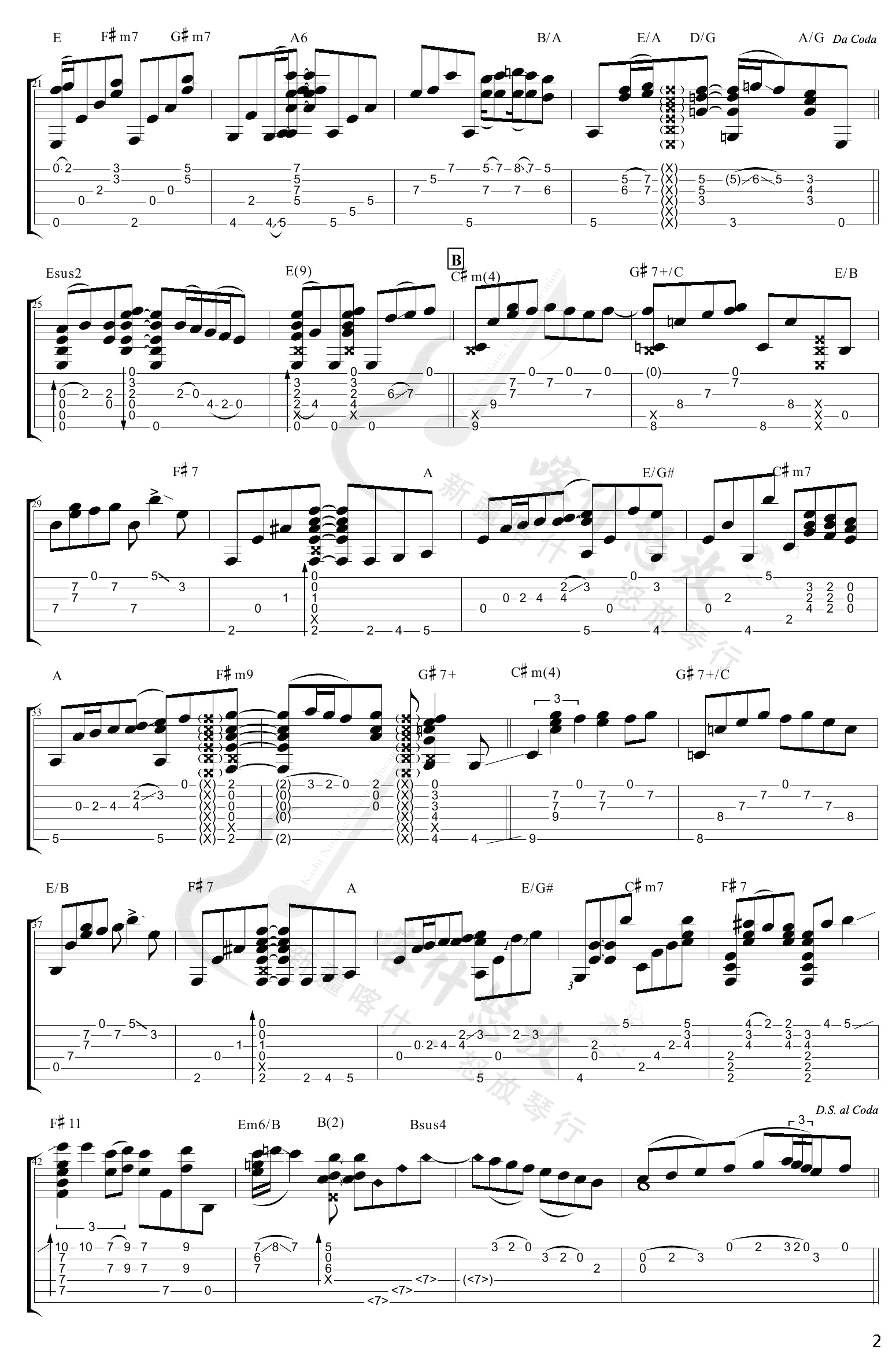 Angelina指弹吉他谱 D调_喀什怒放编配_Tommy Emmanuel