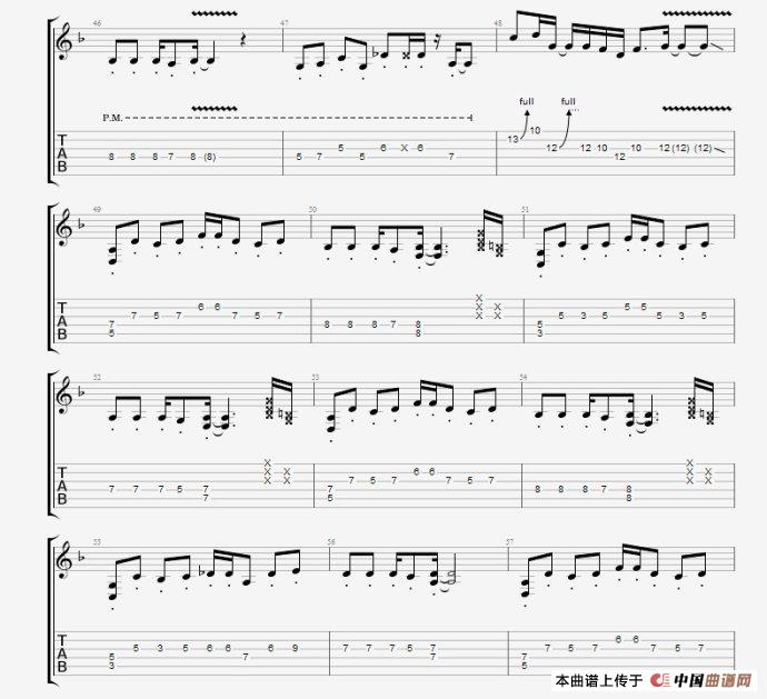 孤独啊指弹谱 原调六线谱_中国曲谱网编配_CNBLUE