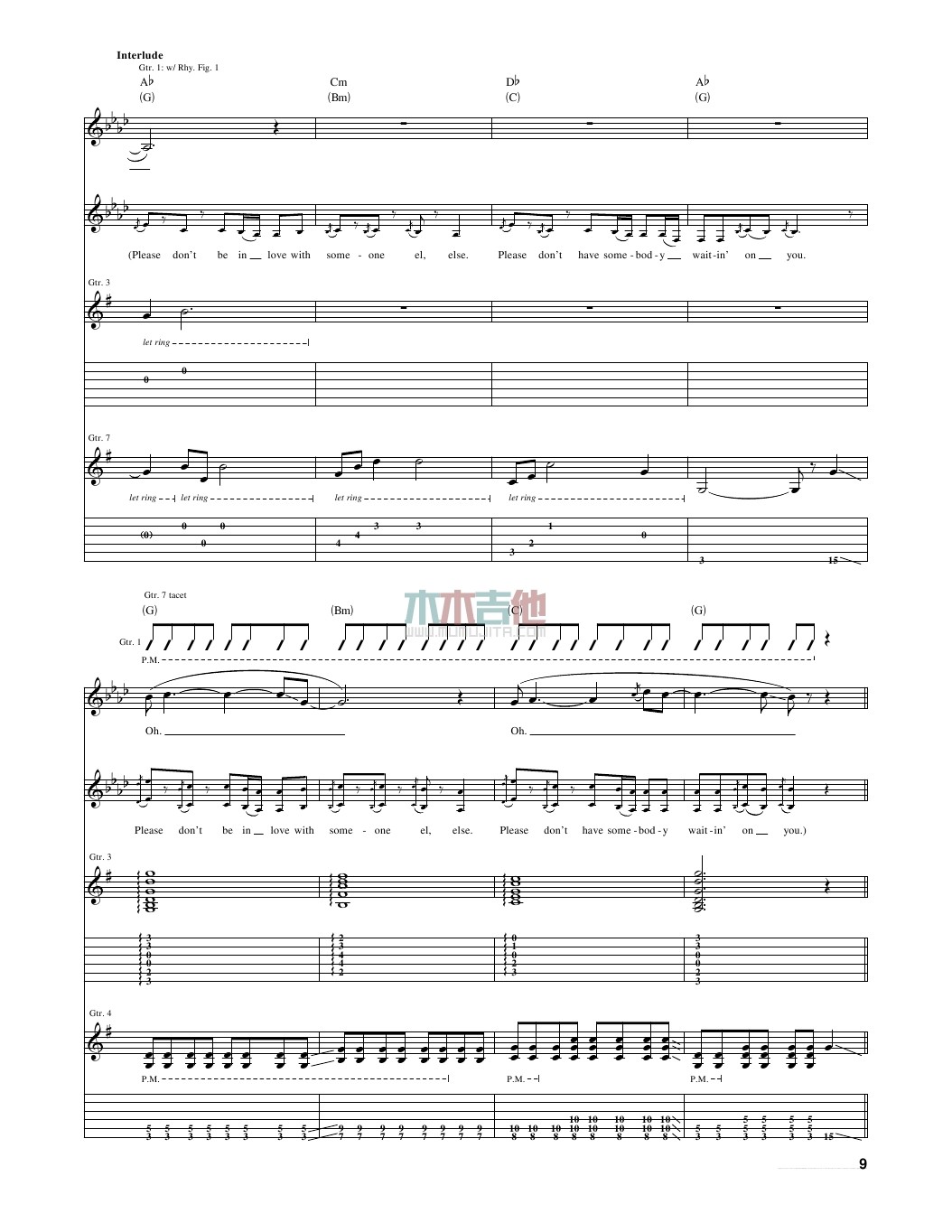 enchanted指弹谱 原调六线谱_木木吉他编配_Taylor Swift