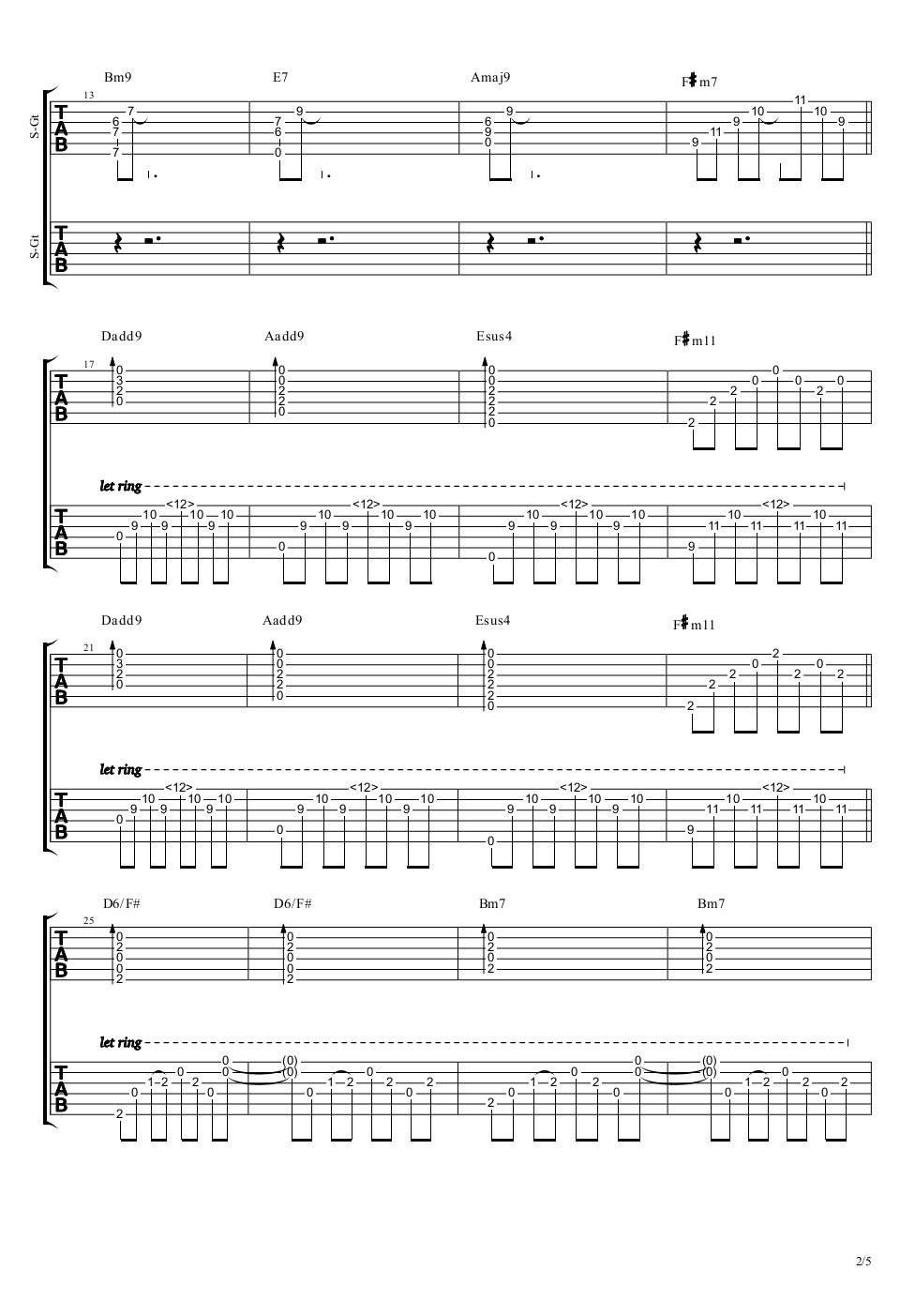 你只是经过吉他谱 双吉他版_孙鹏编配_陈鸿宇