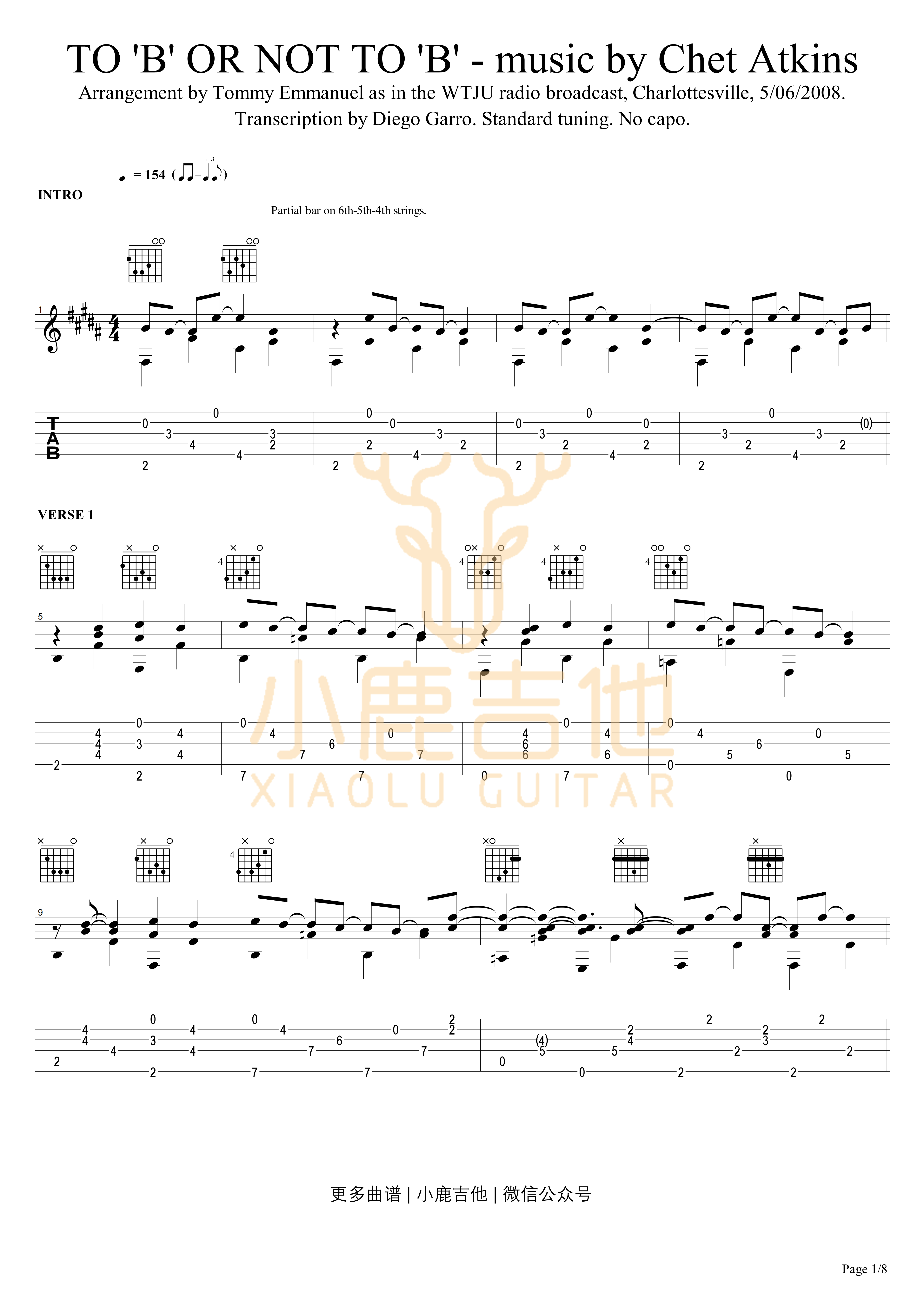 To B or Not to B-Tommy Emmanuel指弹吉他谱（小鹿吉他）