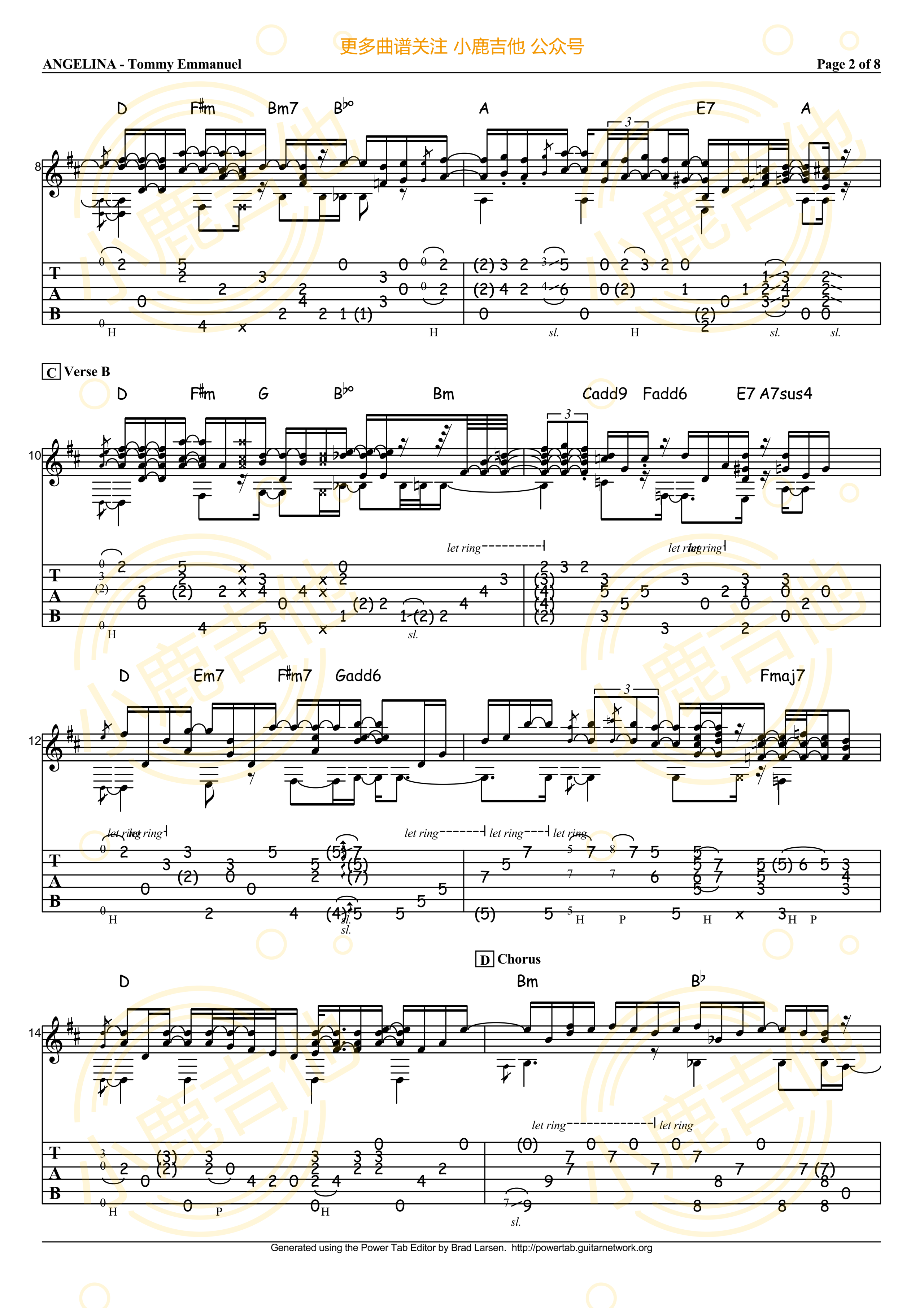 Angelina-Tommy 吉他谱Emmanuel