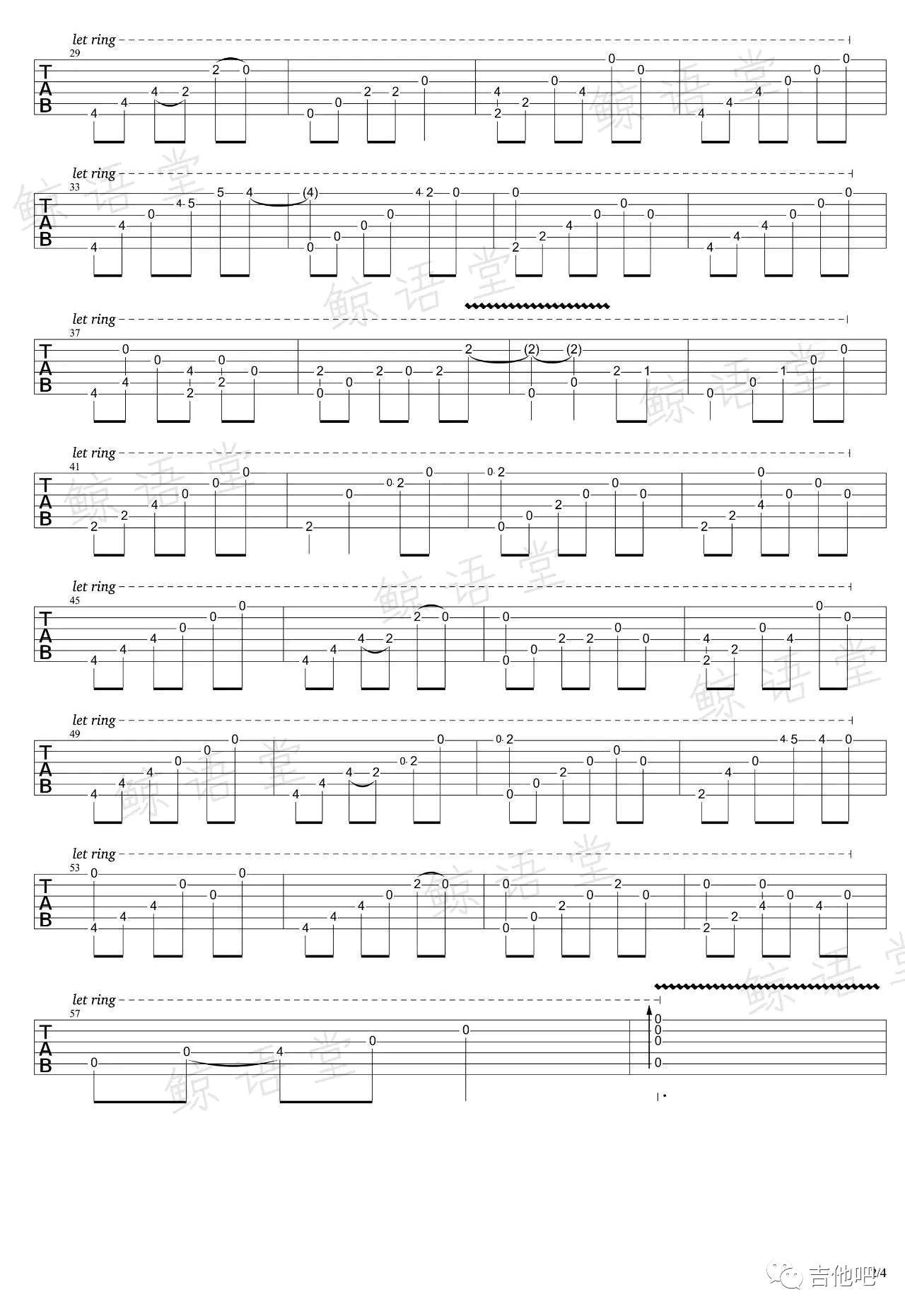 愿望的樱花指弹谱 C调六线谱_鲸语堂边编配_GIN