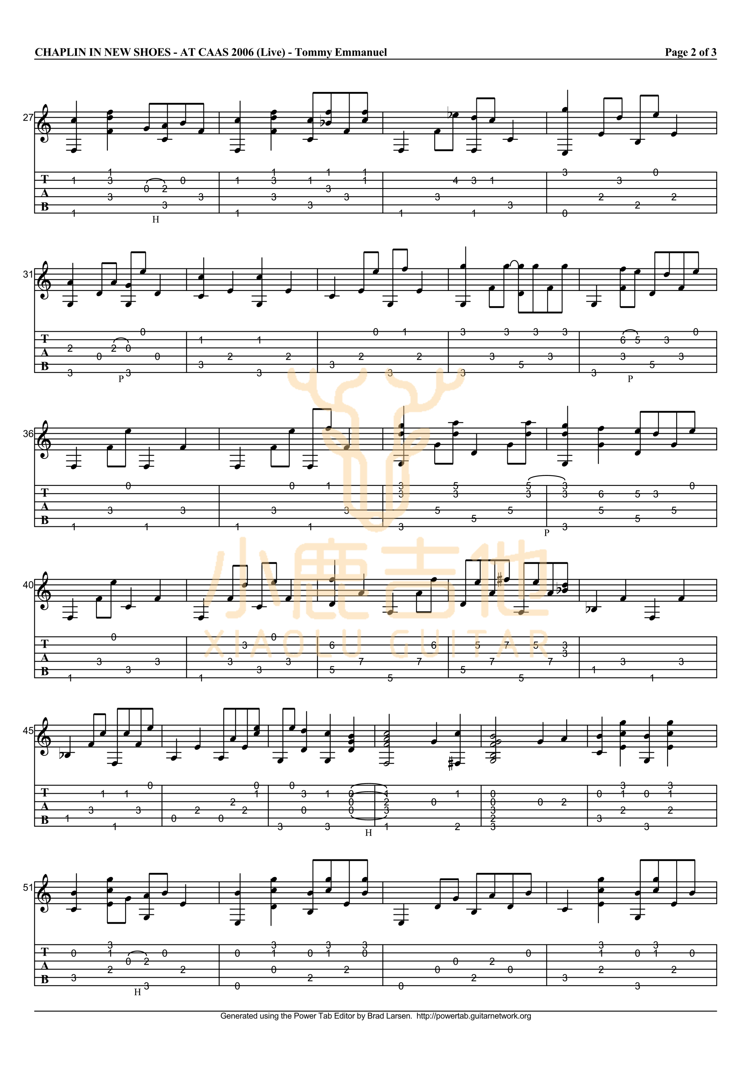 Chaplin In New Shoes-Tommy Emmanuel指弹吉他谱
