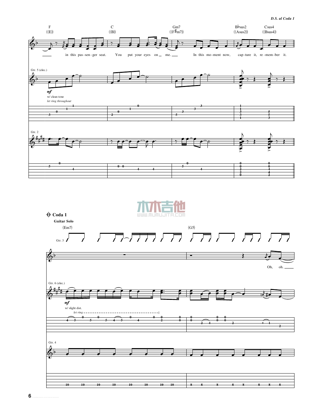 fearless吉他谱 A调女生版_木木吉他编配_Taylor Swift