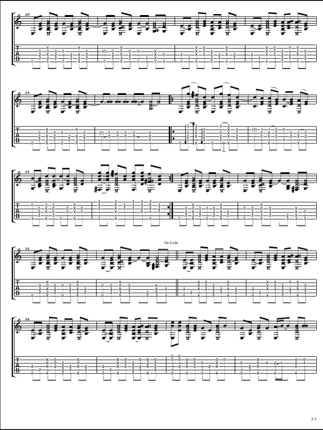 poker face指弹谱 原调六线谱_豆丁网_Lady GaGa