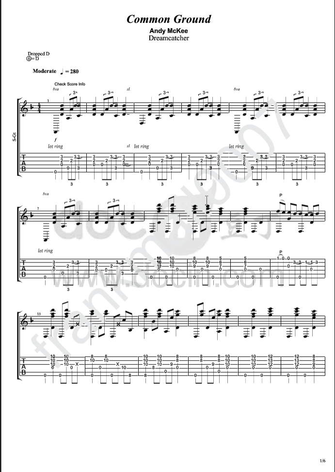 common ground吉他指弹谱 精选原版_豆丁网编配_Andy McKee