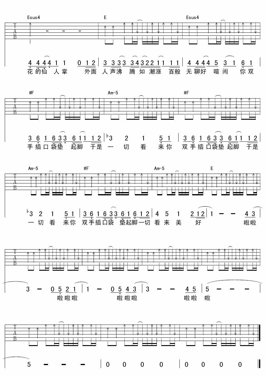 我亲爱的偏执狂吉他谱 E调扫弦版_by吉他编配_陈绮贞