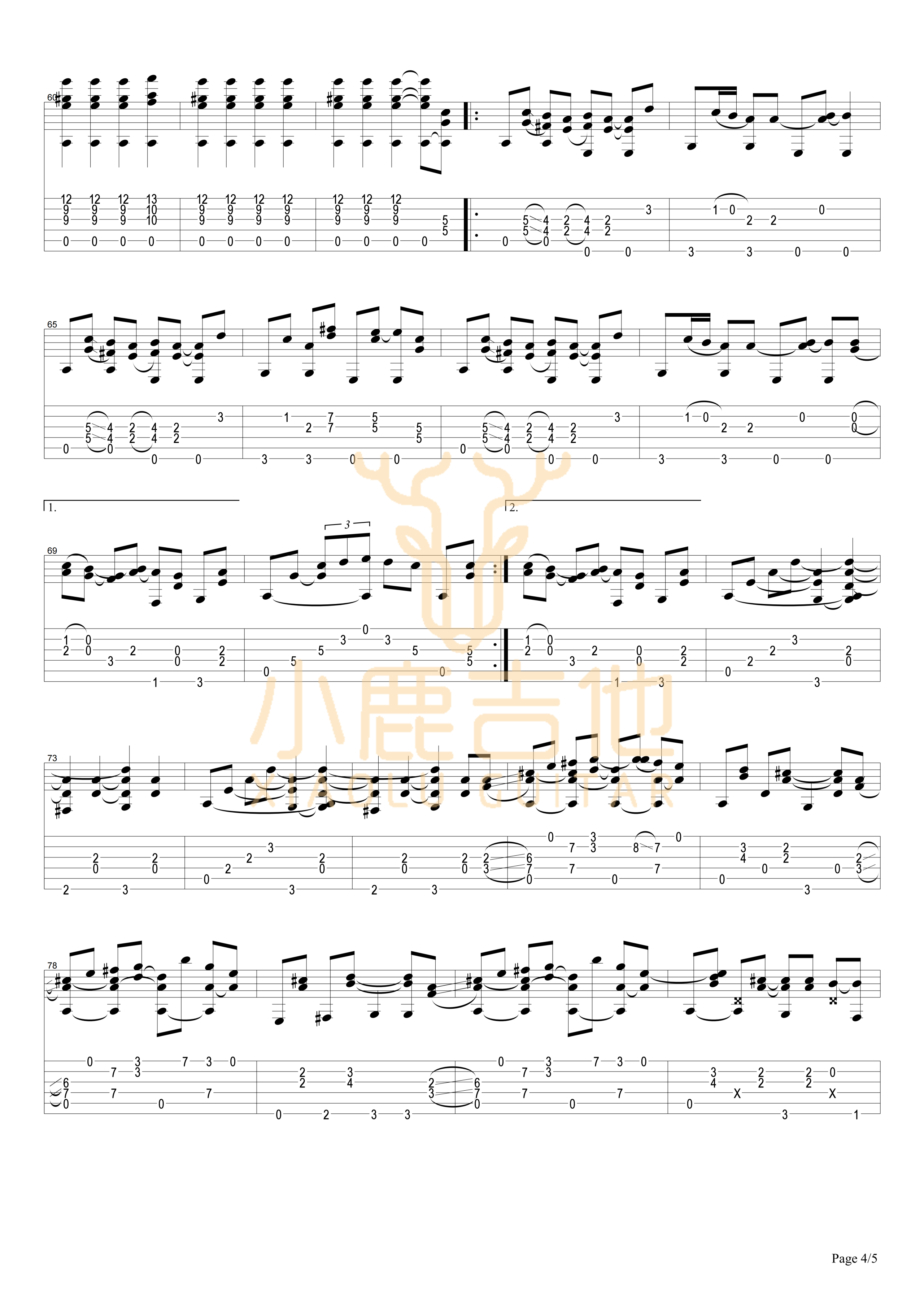 Old Town-Tommy Emmanuel指弹吉他谱（小鹿吉他）