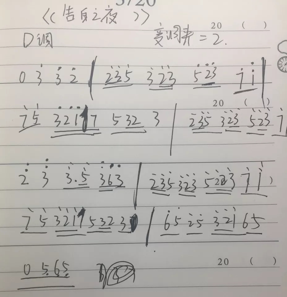 告白之夜指弹吉他谱 简单版_钟的吉他编配_喻言家