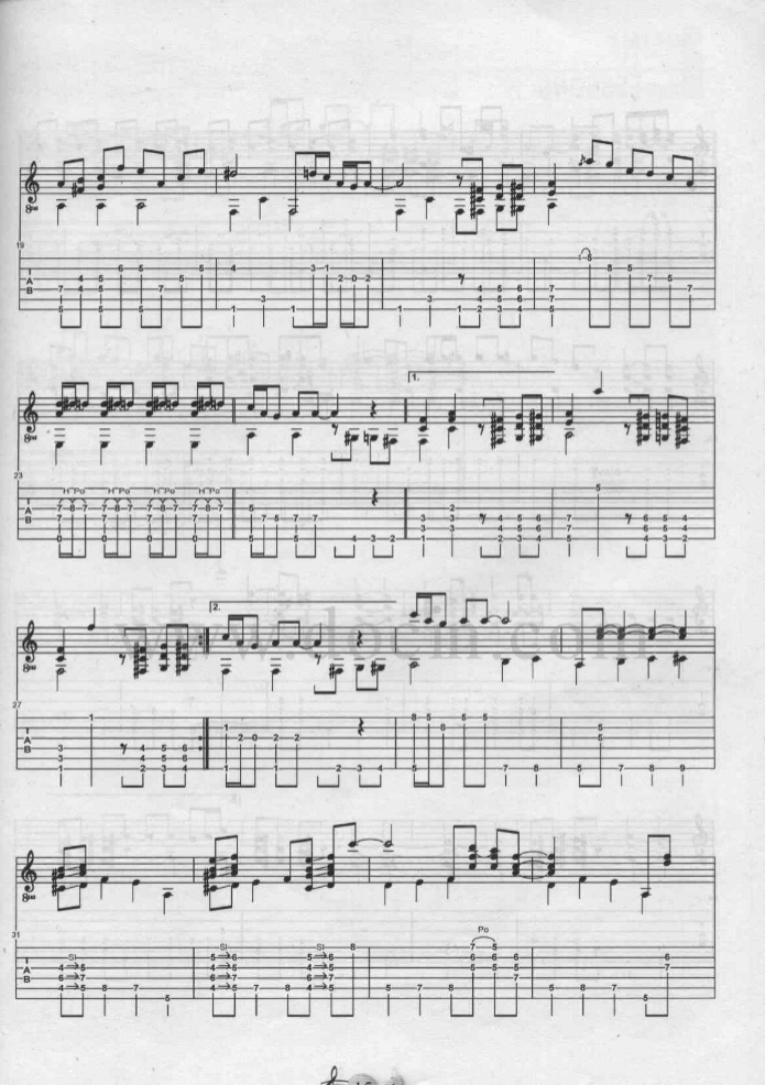 顽皮豹指弹谱 原调六线谱_豆丁网编配_动漫主题曲