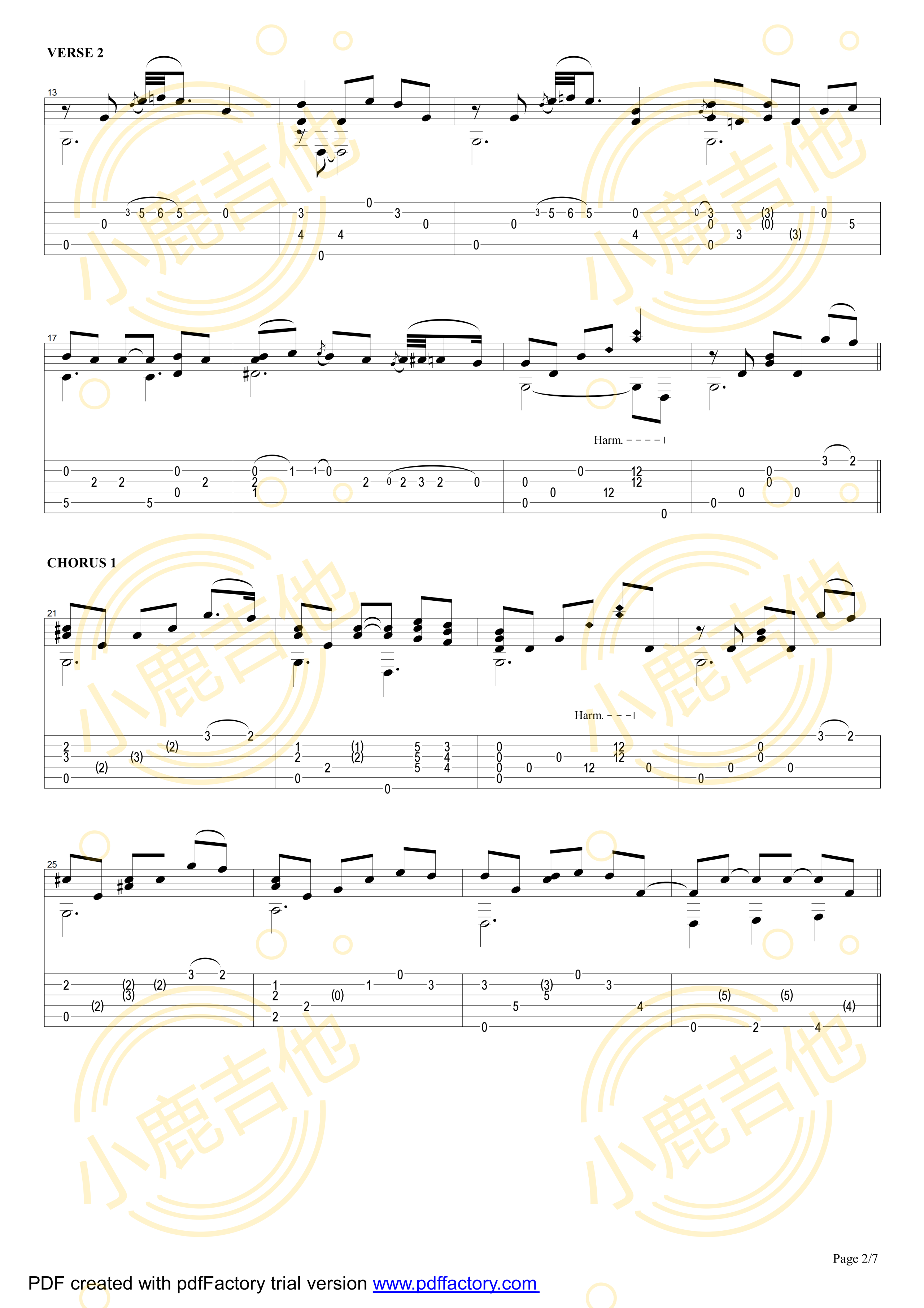 Smokey Mountain Lullaby - Tommy Emmanuel指弹吉他谱（小鹿吉他）