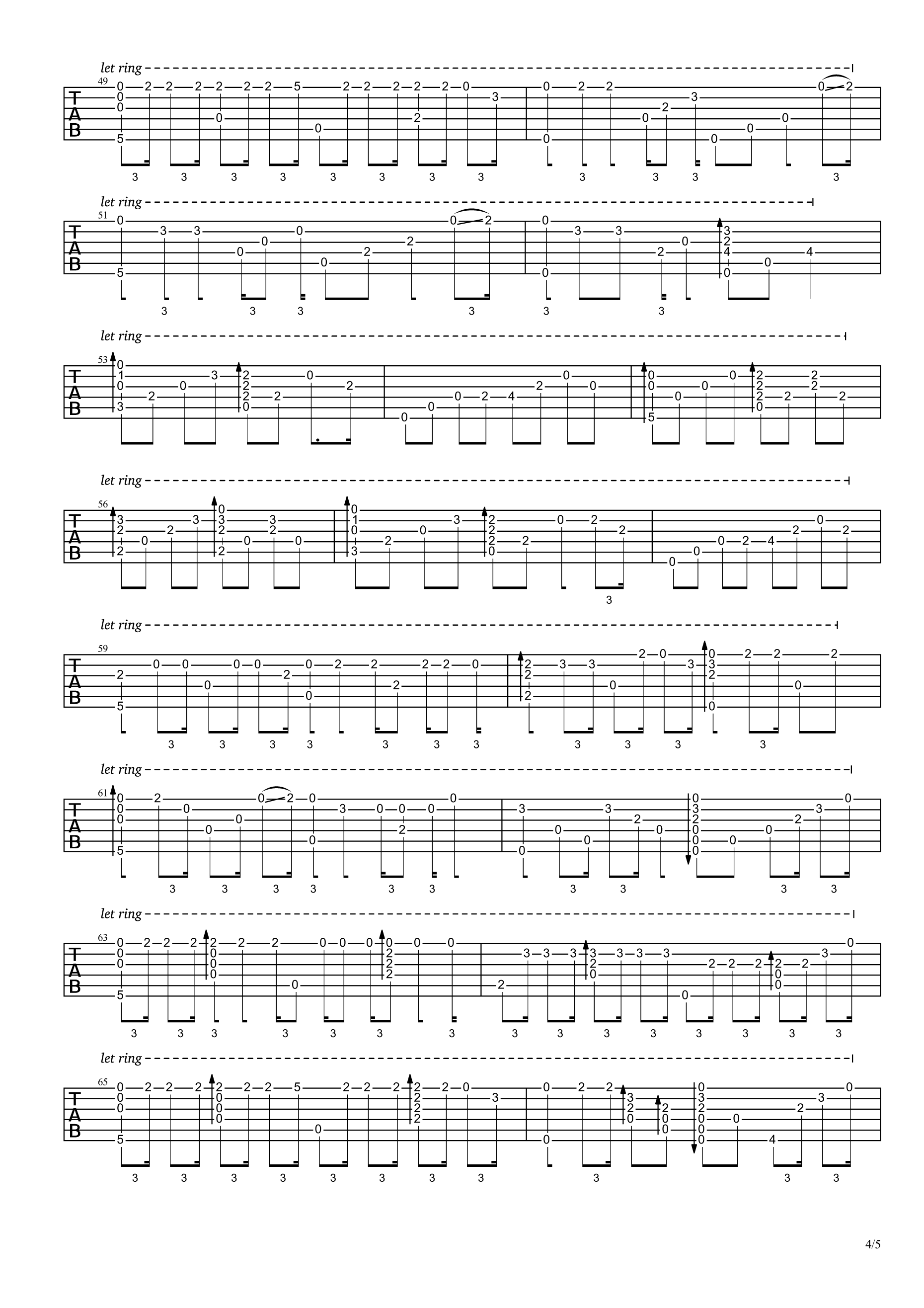 secret base 指弹谱 D调六线谱_高清版_未闻花名