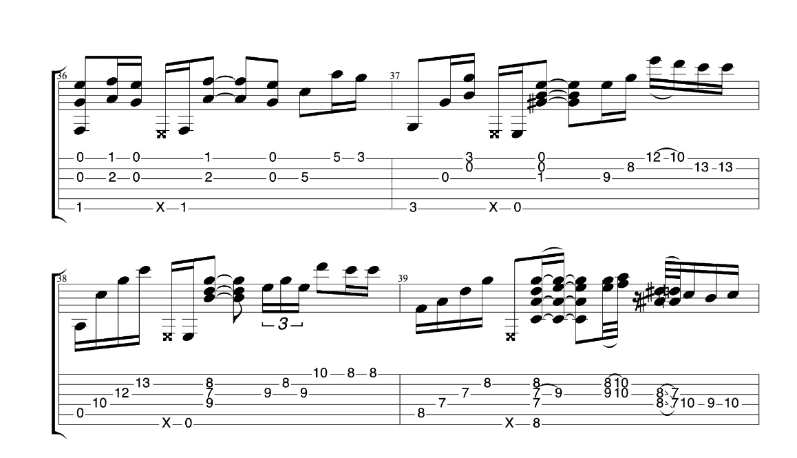 one指弹吉他谱 六线谱_精选版_井草圣二