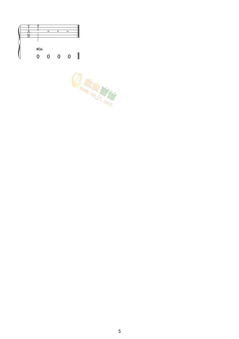 天使之城吉他谱 A调六线谱_虫虫吉他编配_周笔畅
