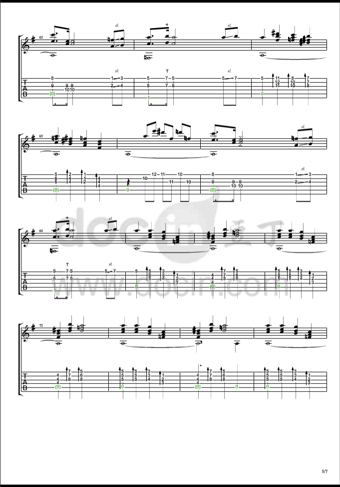 残酷天使的行动纲领指弹谱 原调六线谱_豆丁网编配_新世纪福音战士