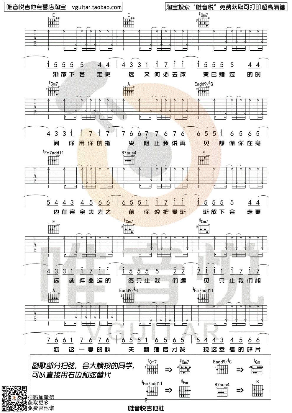 不能说的秘密吉他谱 E调附前奏_唯音悦编配_周杰伦