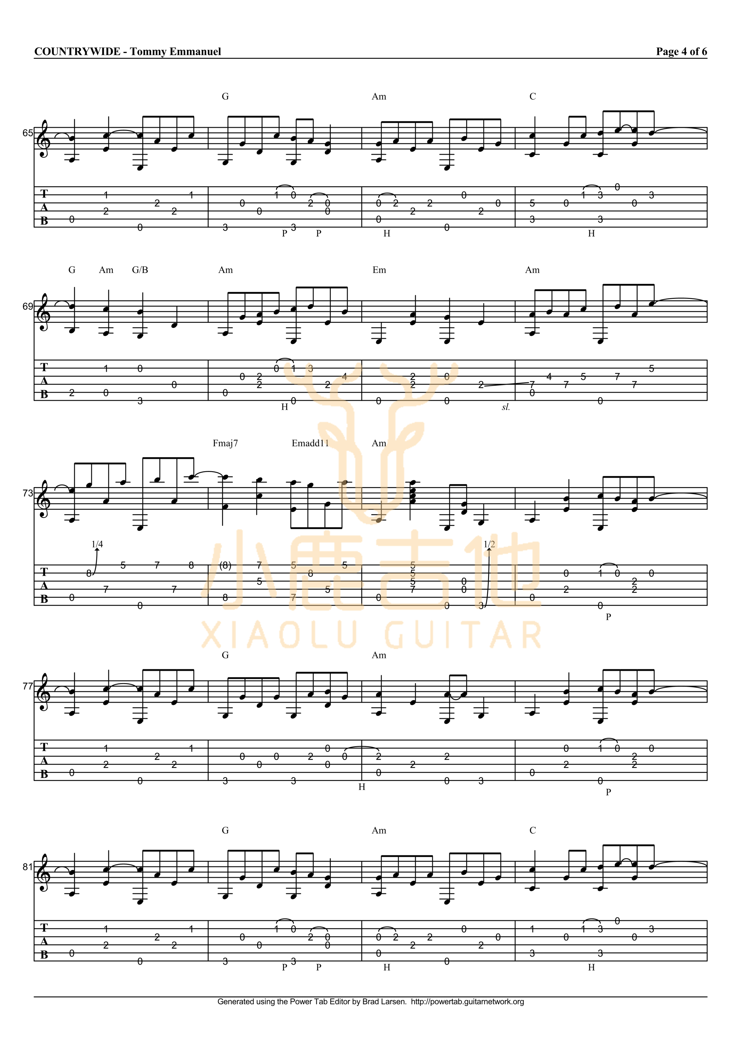 Countrywide-Tommy Emmanuel指弹吉他谱_小鹿吉他