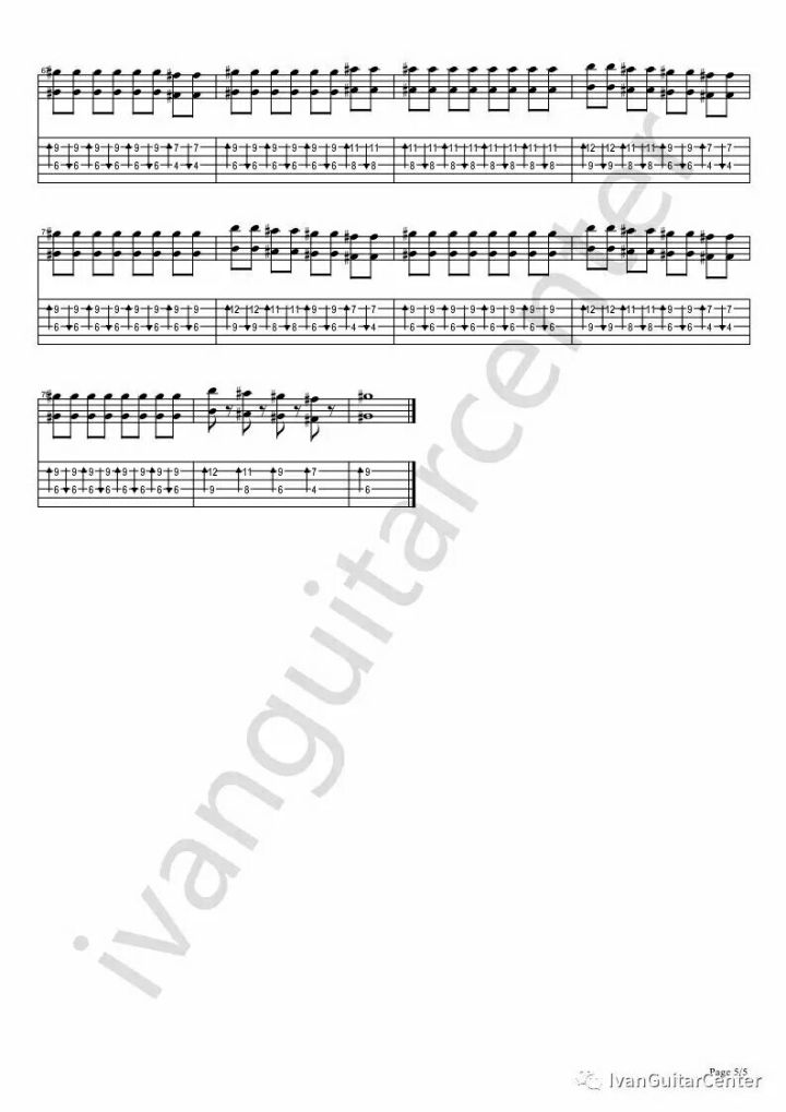 鲸歌吉他指弹谱 E调六线谱_双吉他版_陈亮